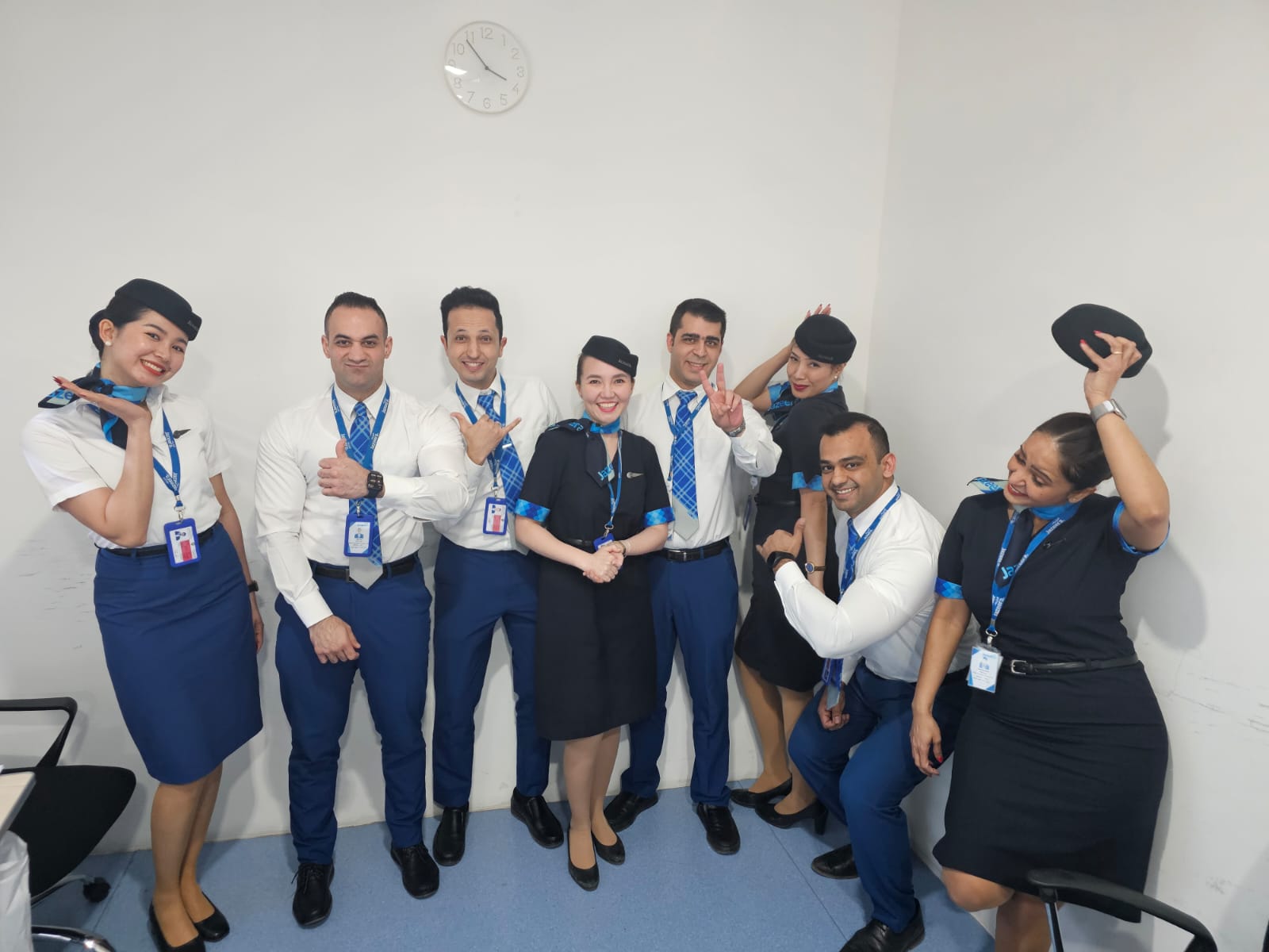 Crew having fun backstage